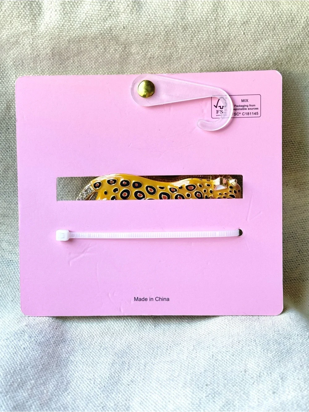 Piper K Gold Cheetah Hair Claw Clip w/ Rhinestones